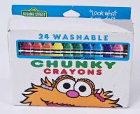Sesame Street CHUNKY CRAYONS Washable Non Toxic - Vintage 1994